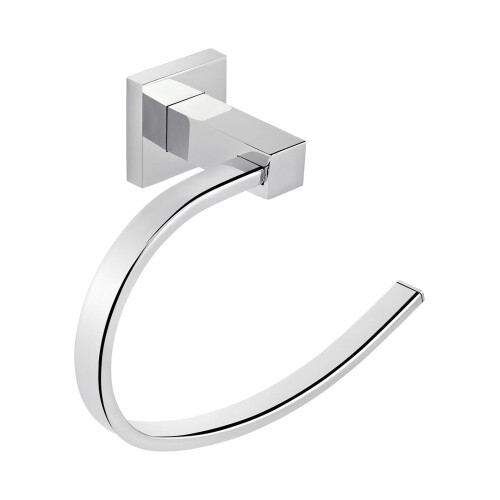 EUROSHOWERS EuroShowers Square Towel Ring - Chrome