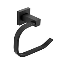 EuroShowers Square Toilet Paper Loo Roll Holder - Black