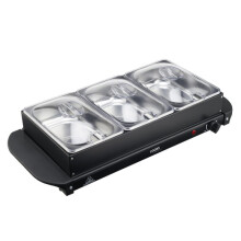 Cooks Professional 3 Section Buffet Warmer | 4.5L | Black