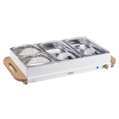 Cooks Professional Cooks Professional 4 Section Buffet Warmer | 7.2L | Nordic White