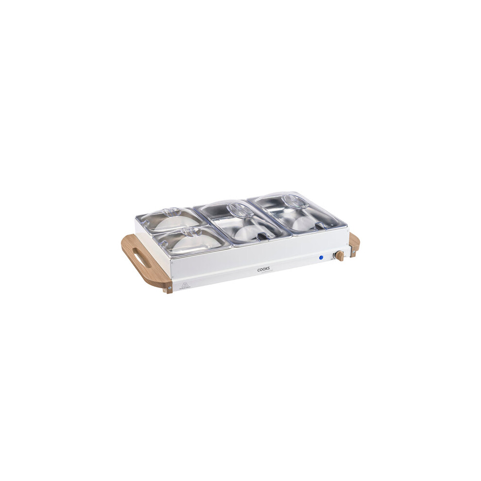 Cooks Professional 4 Section Buffet Warmer | 7.2L | Nordic White