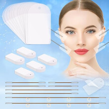 Kit com 100 Fitas e Faixas para Lifting Facial - Lifting Invisível para Queixo Duplo, Papada e Área dos Olhos