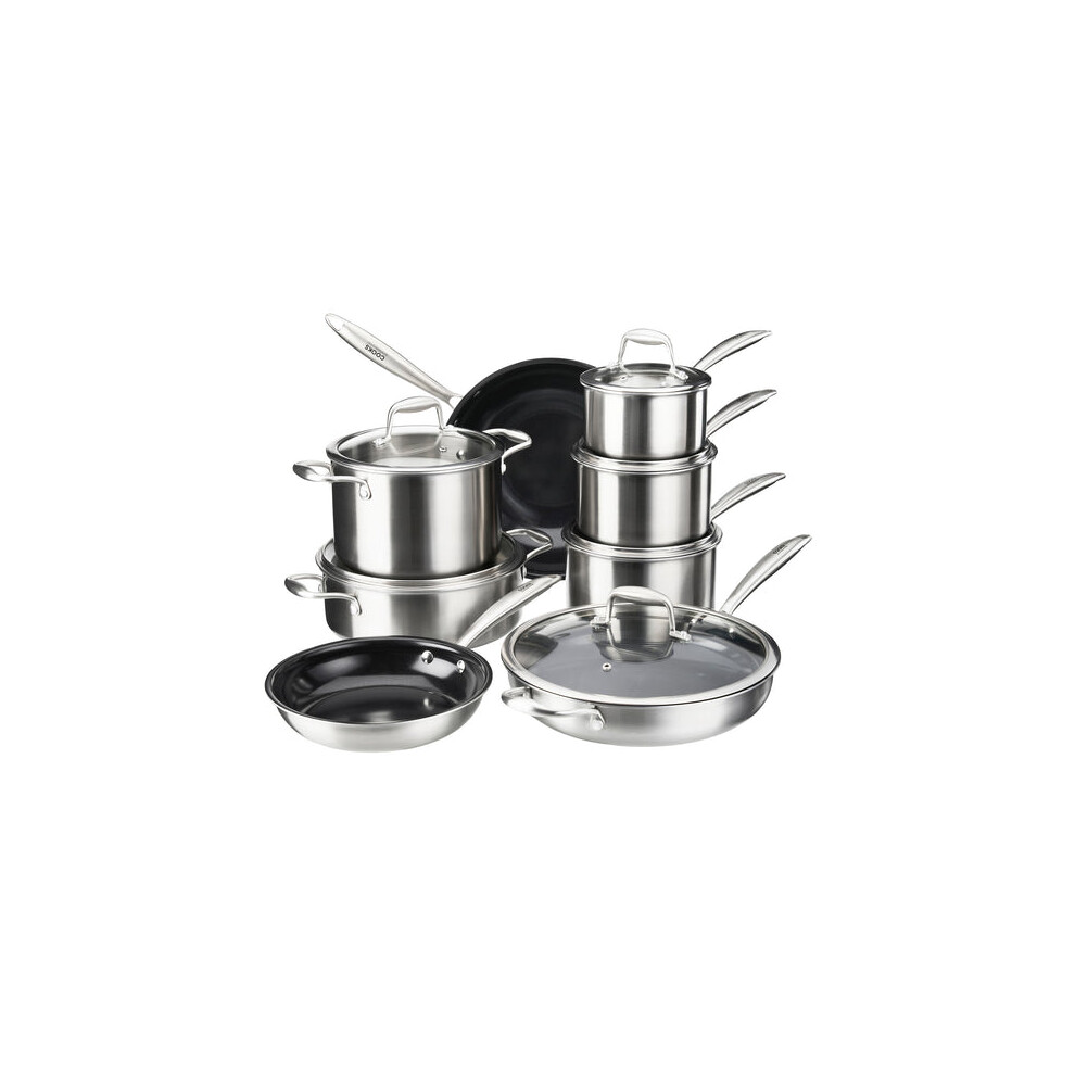 Cooks Professional Tri-Ply 8 Piece Cookware Set