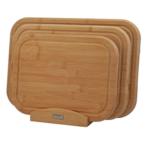 Cooks Professional Cooks Professional 3 Piece Bamboo Chopping Board Set with Stand