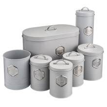 Cooks Professional 7 Piece Kitchen Storage Set | Grey / Silver