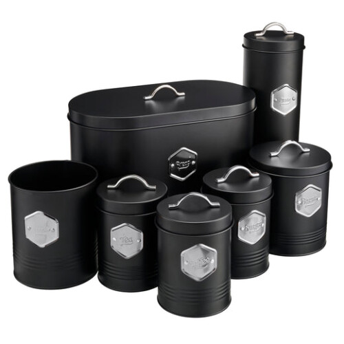 Cooks Professional Cooks Professional 7 Piece Kitchen Storage Set | Black / Silver