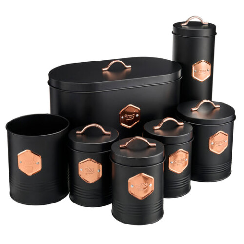 Cooks Professional Cooks Professional 7 Piece Kitchen Storage Set | Black / Copper