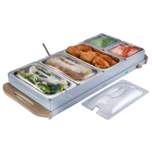 Cooks Professional Cooks Professional 5 Section Buffet Warmer | 9.6L | Nordic Grey