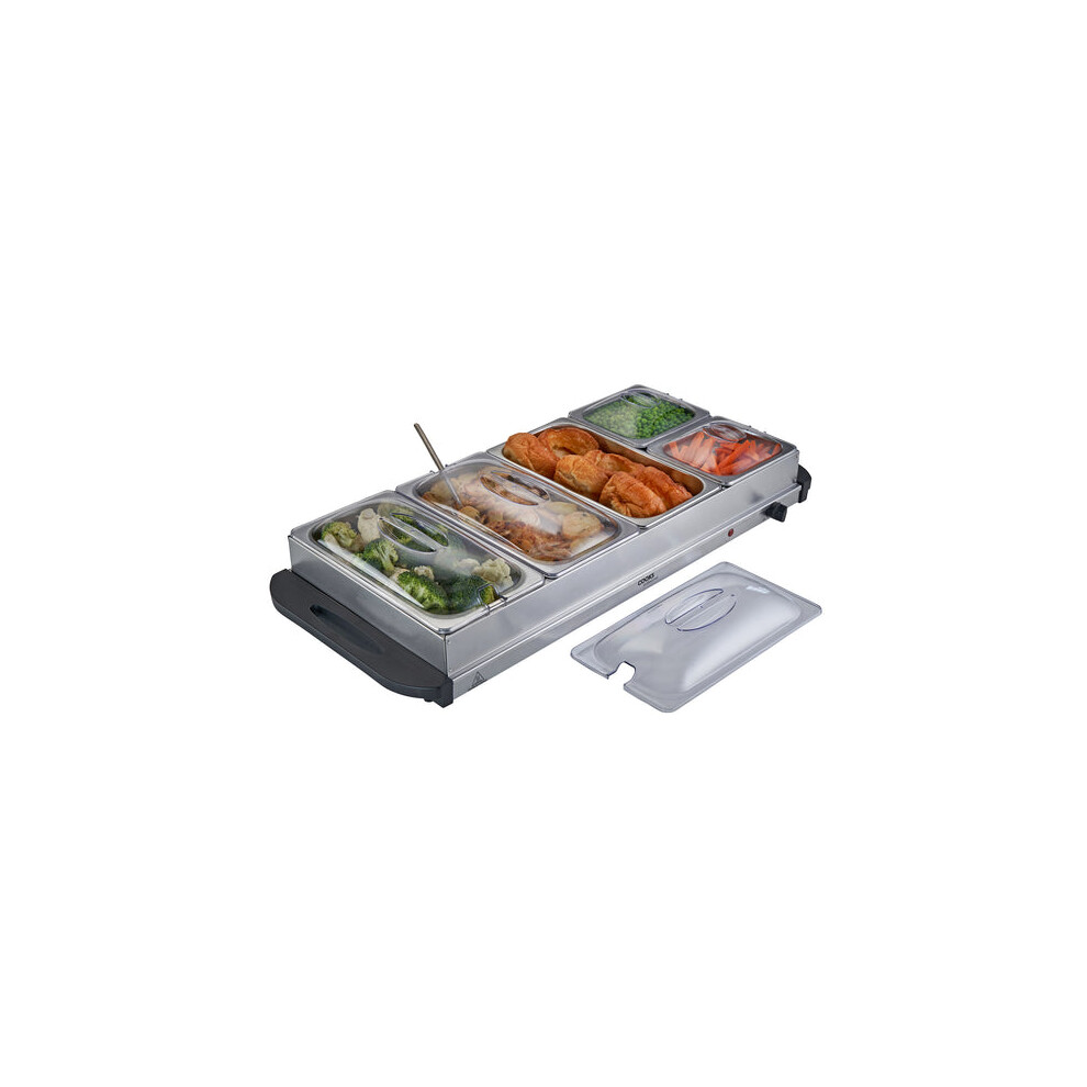 Cooks Professional 5 Section Buffet Warmer | 9.6L | Silver