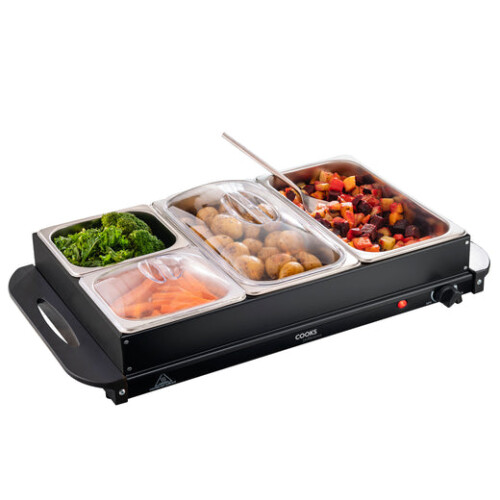 Cooks Professional Cooks Professional 4 Section Buffet Warmer | 7.2L | Black