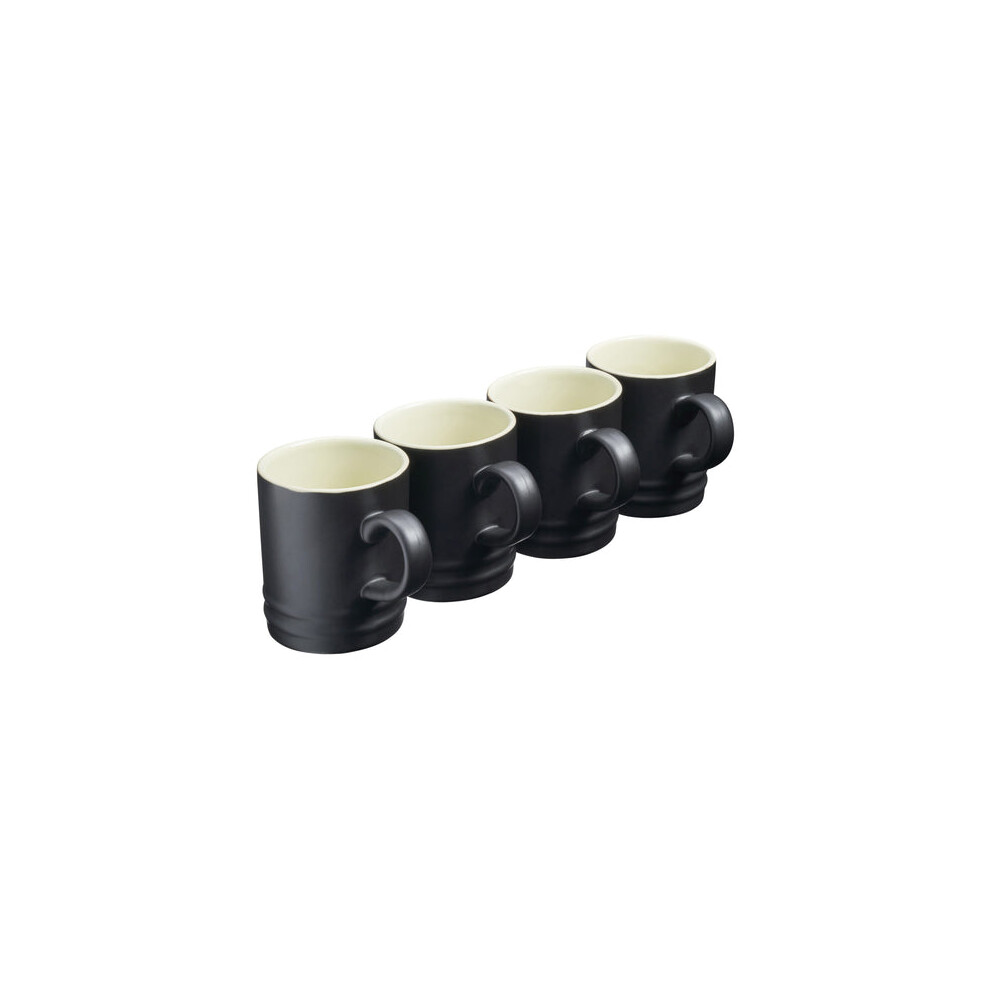 Cooks Professional 4 Piece Mug Set | 350Ml | Matt Black