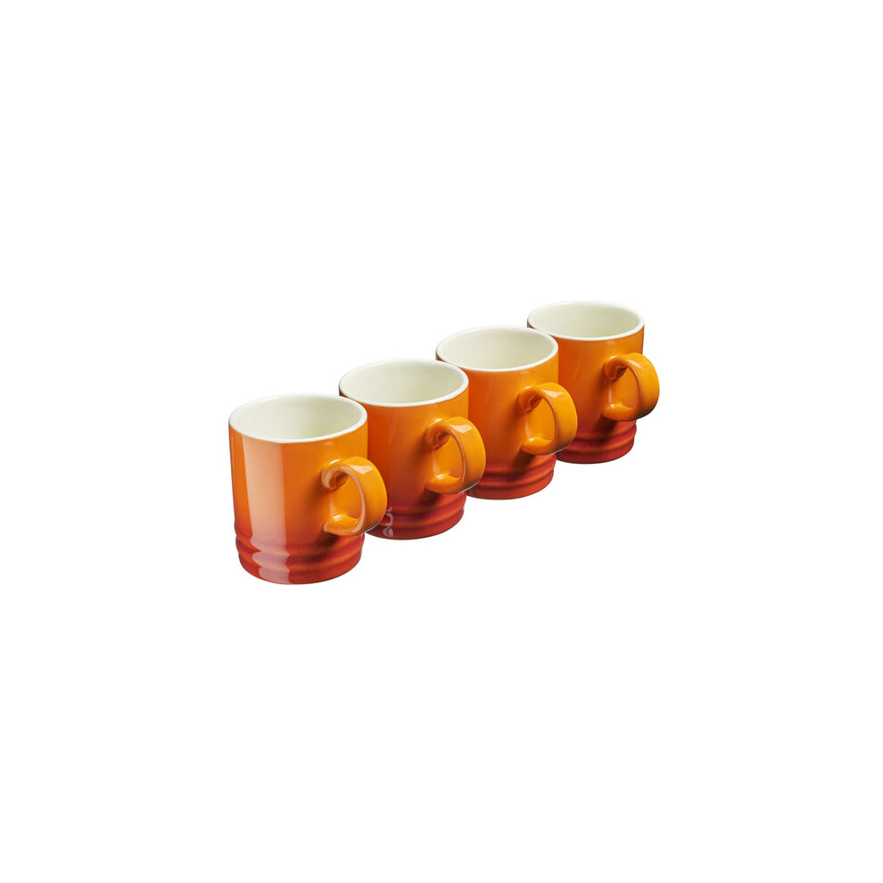 Cooks Professional 4 Piece Mug Set | 350Ml | Orange