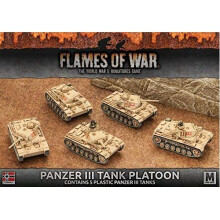Afrika Korps Panzer III Tank Platoon (Plastic, x5) - Tabletop Miniatures Wargame
