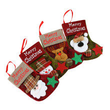 4 Pack Christmas Stockings Santa Snowman Reindeer Bear 1710cm Festive Decor