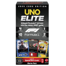 UNO Élite Formel 1 Edition - Kartenspiel - Mit 4 Boostern - Mattel Games - JLV42 - Ab 7 Jahren