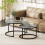 Homcom (Grey) HOMCOM 2 Pcs Stacking Coffee Table Set Steel Frame 1