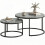 Homcom (Grey) HOMCOM 2 Pcs Stacking Coffee Table Set Steel Frame 2