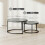Homcom (Grey) HOMCOM 2 Pcs Stacking Coffee Table Set Steel Frame 3