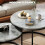 Homcom (Grey) HOMCOM 2 Pcs Stacking Coffee Table Set Steel Frame 4