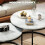 Homcom (White) HOMCOM 2 Pcs Stacking Coffee Table Set Steel Frame 4
