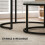 Homcom (Not Specified) HOMCOM 2 Pcs Stacking Coffee Table Set Steel Frame 6