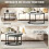 Homcom (White) HOMCOM 2 Pcs Stacking Coffee Table Set Steel Frame 5