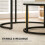 Homcom (White) HOMCOM 2 Pcs Stacking Coffee Table Set Steel Frame 6