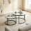 Homcom (White) HOMCOM 2 Pcs Stacking Coffee Table Set Steel Frame 8