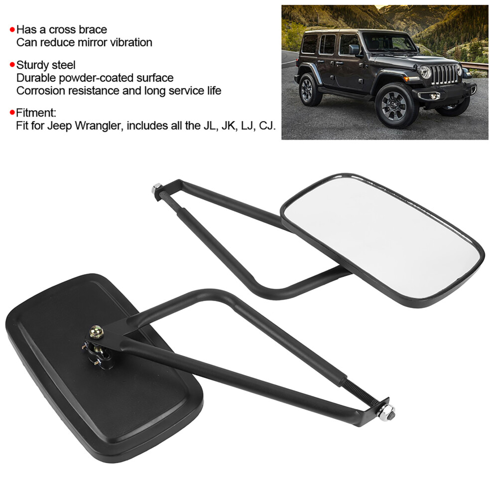 Steel Side Mirror For Jeep Wrangler Jl Jk Tj 7293282988217