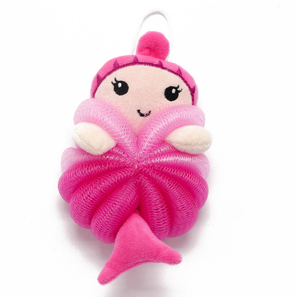 Photos - Bath Sponge  Colorful Cartoon Mesh Wash Sponge for Kids & Adults(Pink Mermaid)