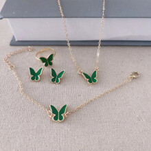 (Green) Women\'s Butterfly Jewelry Set - Mother\'s Day Gift