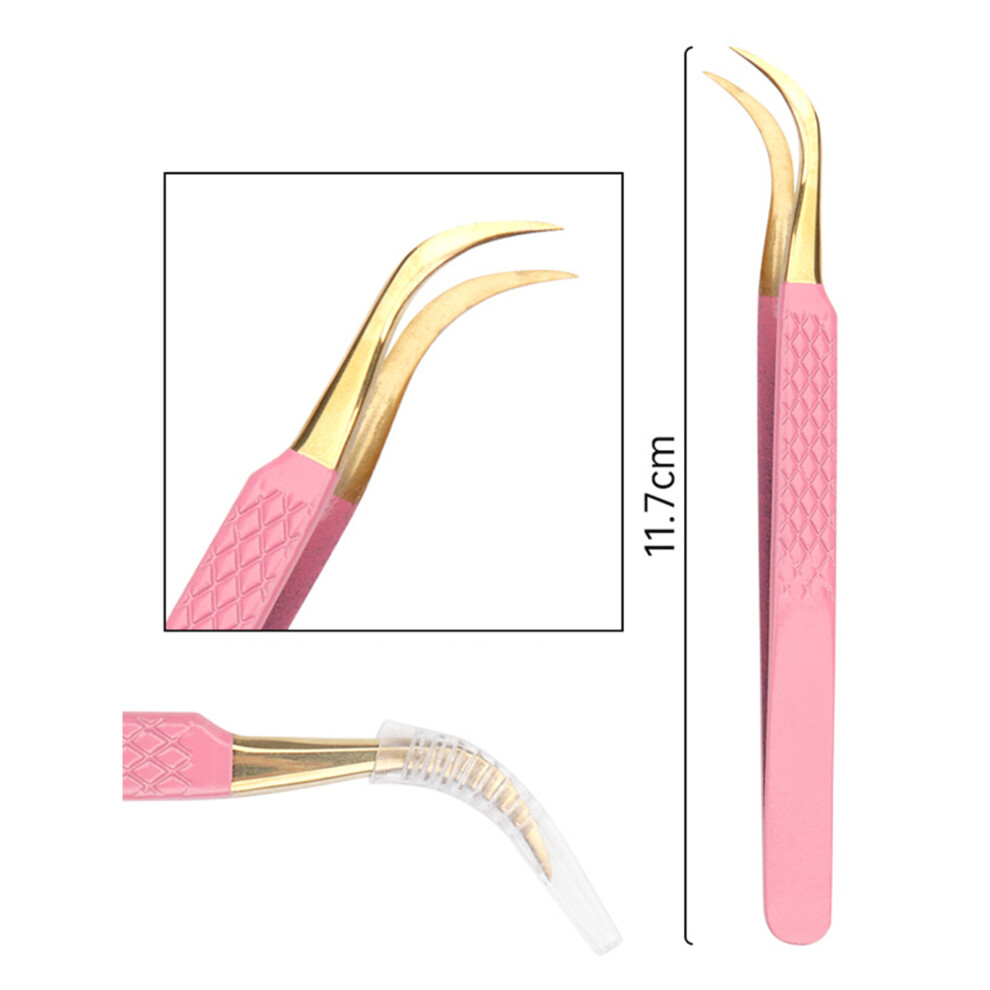 Dachuang Beauty (Butterfly Clip) Precision Eyelash Tweezers - Stainless Steel Grip