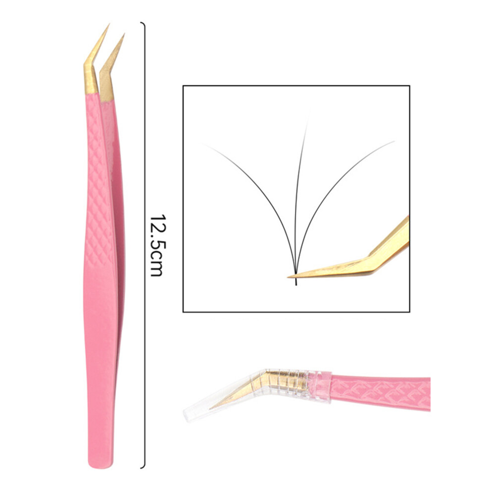 Dachuang Beauty Gold ( Feather Clip) Precision Eyelash Tweezers - Stainless Steel Grip