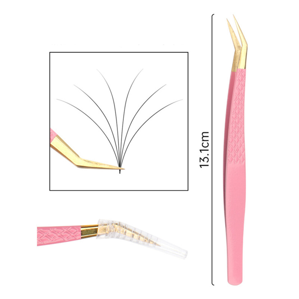 Dachuang Beauty Golden (Long Feather) Precision Eyelash Tweezers - Stainless Steel Grip