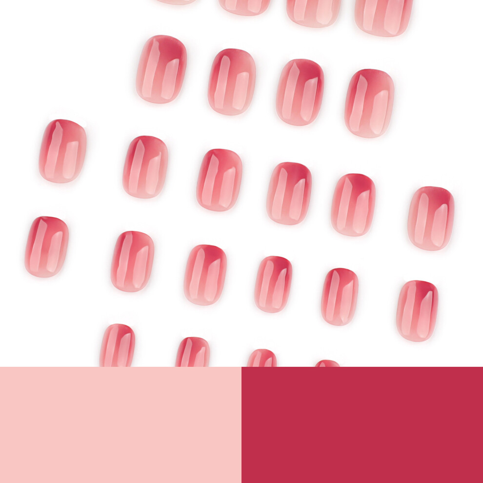 Dachuang Beauty 24Pcs Blush Gradient Press On Nails Glossy Finish