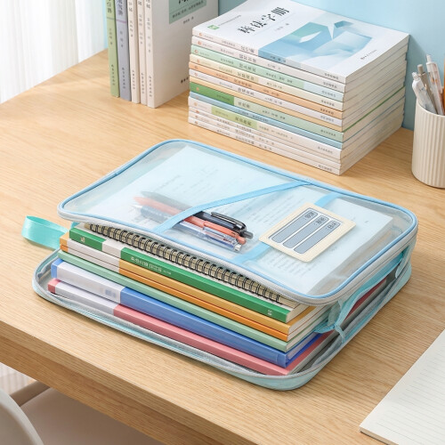 A4 L-Shaped Mesh File Organizer Bag