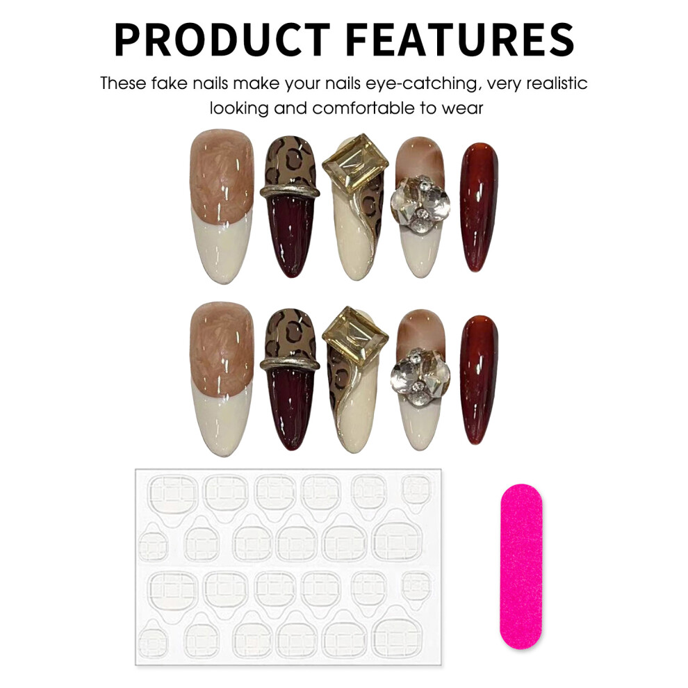 Roc-Electron (Xs) Leopard Print Fake Nails For Women