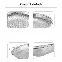 (Fine Mesh 38cm) Stainless Steel Kitchen Colander for Washing & Sieving