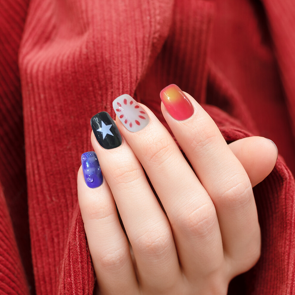 Dachuang Beauty (L) 3D Cartoon False Nails - 10Pcs, Lightweight, Eco-Friendly