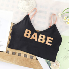 Wireless Nylon Letter Print U-Back Bra, Skin-Friendly, Free Size (40-70kg)