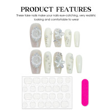 (Medium T, L) Luxury Pearl Cat Nail Stickers for Women