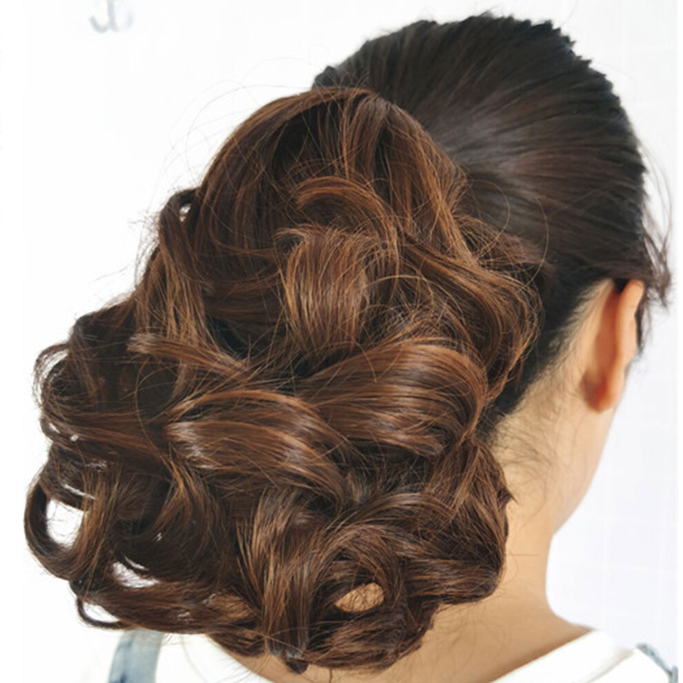 Dachuang Beauty Unisex Brown (Light ) Short Curly Ponytail Wig - Realistic Hairpiece