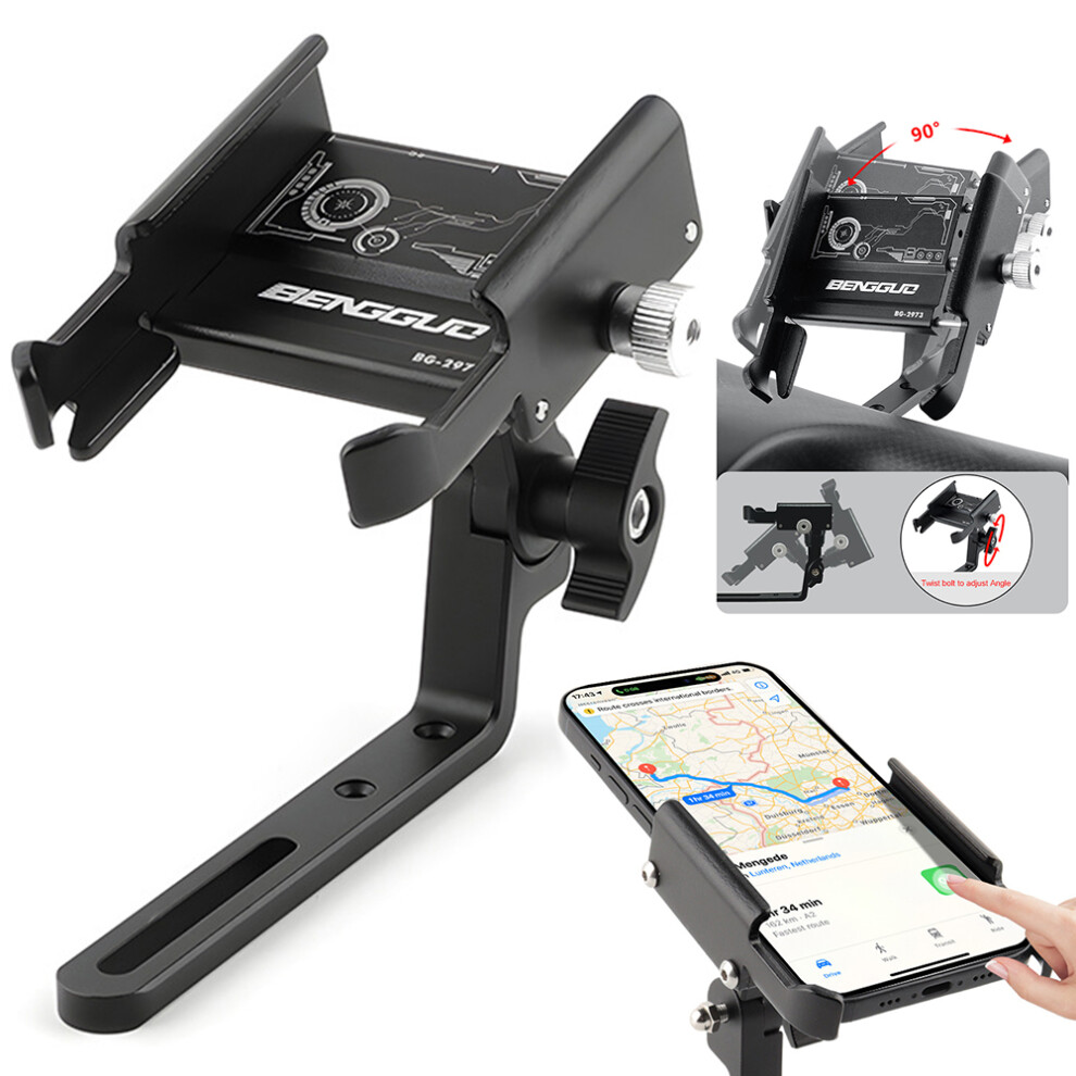 Bicycle Phone Holder Shockproof Bike Handlebar Phone Stand Aluminum Alloy Bicycle Navigation Phone Bracket Cycling Accessories 6935161651683