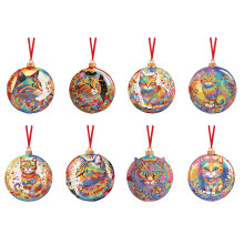 8PCS Diamond Painting Hanging Decor Double Sided Diamond Art Pendant Diamond Tags Hanging Pendant for Home Party Decor