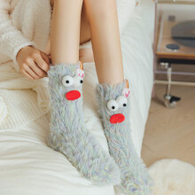 (Gray) Cozy Cartoon Slipper Socks for Winter