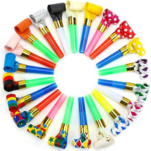 30PCS Mini Colorful Blowing Dragon Whistle Blow Roll Toy kid Party Atmosphere Toy Birthday Gift Noise Maker Props Cheerleaders