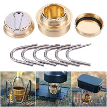 Mini Alcohol Burner with Bracket Camping Alcohol Stove Adjustable Firepower Ultralight Alcohol Furnace for Outdoor Picnic
