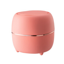 (Pink) Mini Desk Trash Can with Lid