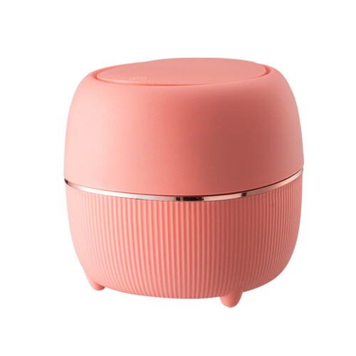 (Pink) Mini Desk Trash Can with Lid