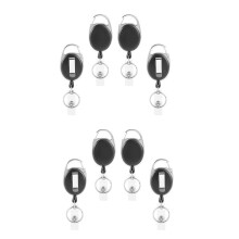 Extendable Key Fob, Set of 8 ID Jojo Badge Reel with Vinyl Strap and Key Ring, Extendable Lanyard, Carabiner